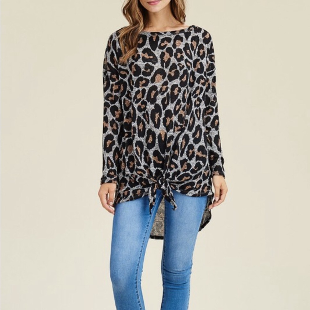 Animal Print Knot Tunic